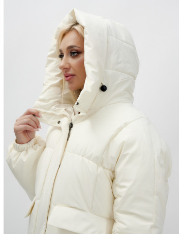 Женская куртка летучая мышь с капюшоном, утеплённая