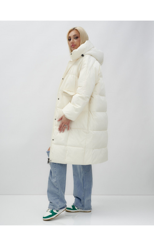 Женская куртка летучая мышь с капюшоном, утеплённая