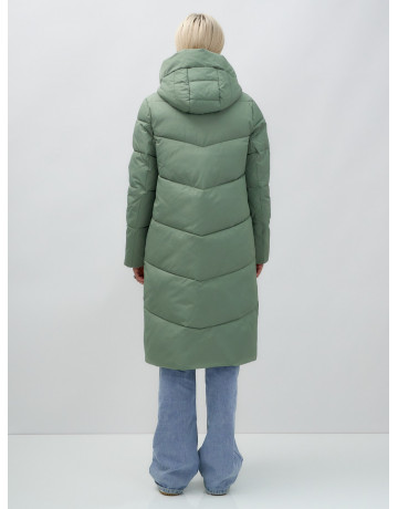 Длинный женский пуховик с капюшоном