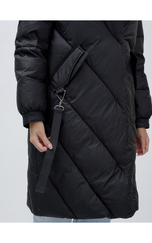 Тёплый женский пуховик с мехом песца