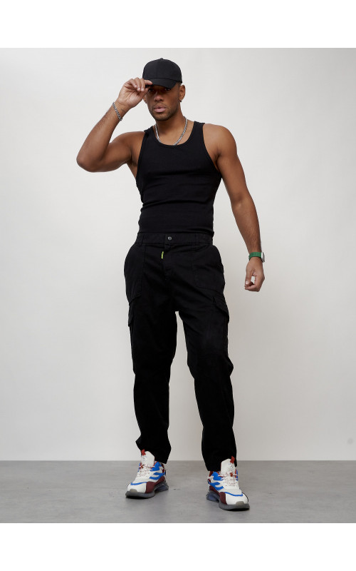 Мужские брюки карго зауженного кроя.