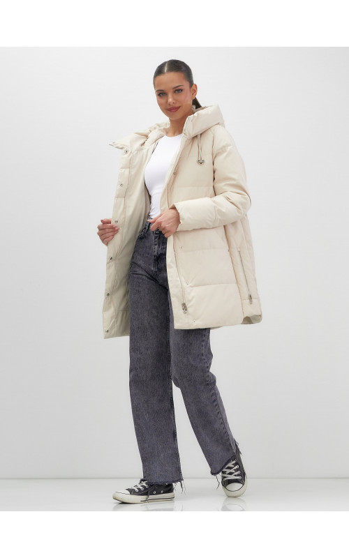 Утеплённая женская куртка с капюшоном для осени и зимы.