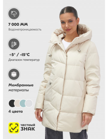 Утеплённая женская куртка с капюшоном для осени и зимы.