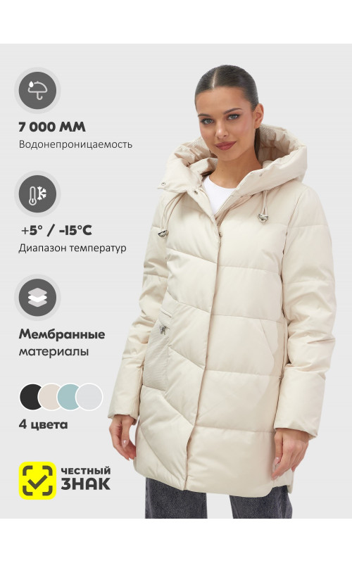 Утеплённая женская куртка с капюшоном для осени и зимы.