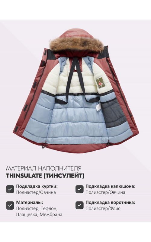 Зимняя парка для девочки-подростка, стильная и практичная.