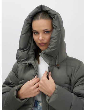 Длинный зимний пуховик для женщин с капюшоном