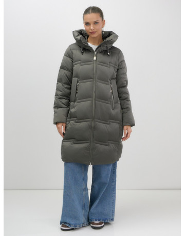 Длинный зимний пуховик для женщин с капюшоном