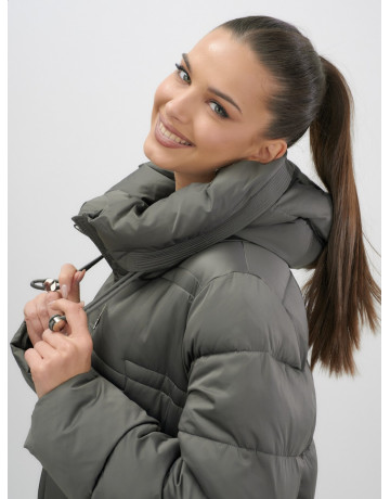 Длинный зимний пуховик для женщин с капюшоном