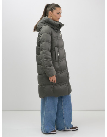 Длинный зимний пуховик для женщин с капюшоном