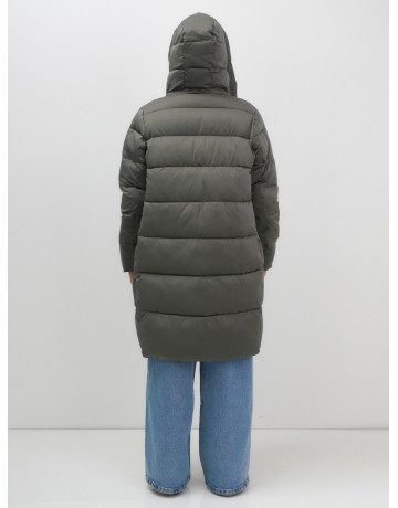 Длинный зимний пуховик для женщин с капюшоном