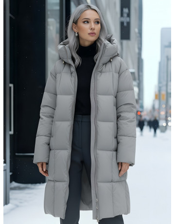 Длинный зимний пуховик для женщин