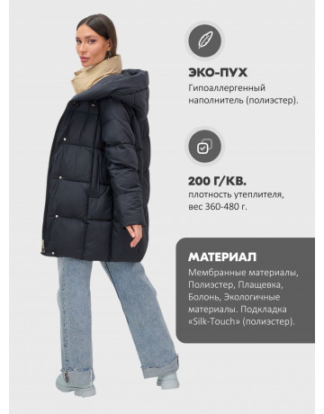 Женская зимняя куртка с капюшоном, утеплённая, двубортная, размер 48–56.