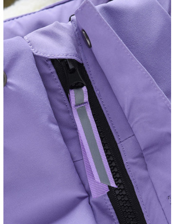 Зимняя парка для девочек розовая с капюшоном.