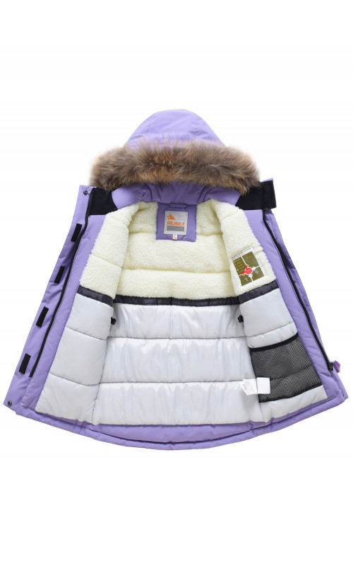 Зимняя парка для девочек розовая с капюшоном.