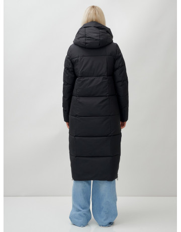 Длинный зимний пуховик с капюшоном для женщин