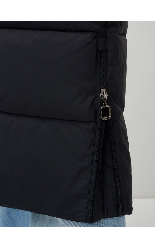 Длинный зимний пуховик с капюшоном для женщин