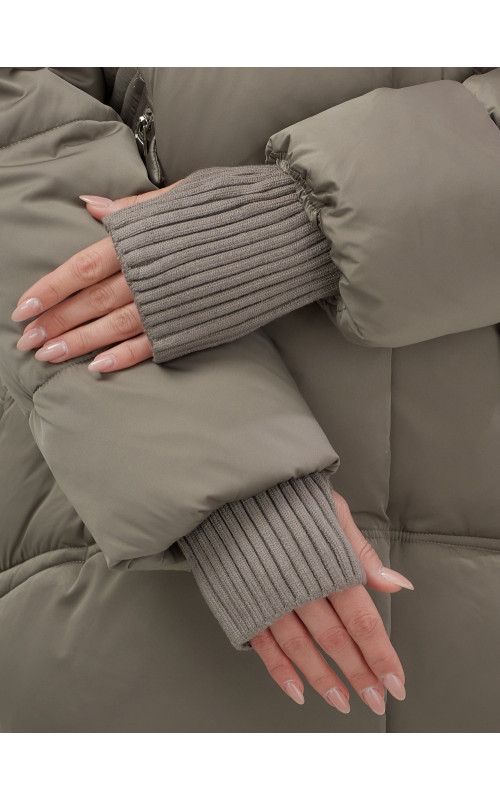 Пуховик с песцовым мехом, сезон осень-зима 2025, для женщин