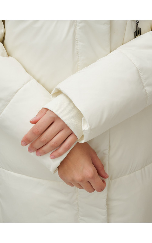 Длинный зимний пуховик с капюшоном для женщин