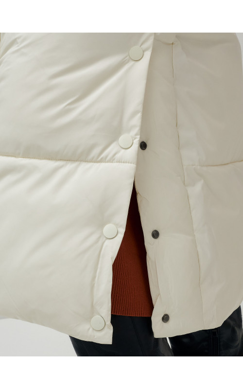 Длинный зимний пуховик с капюшоном для женщин