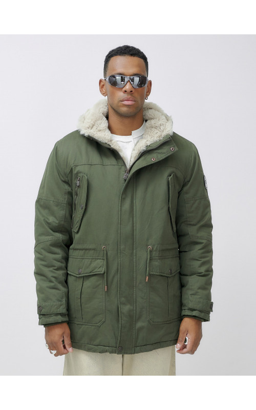 Мужская зимняя парка с капюшоном для активного отдыха.