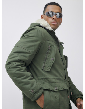 Мужская зимняя парка с капюшоном для активного отдыха.