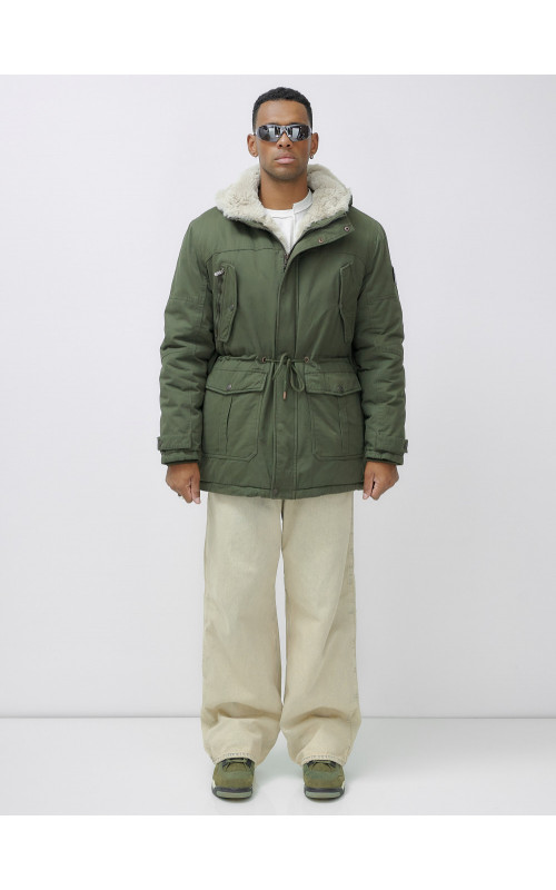 Мужская зимняя парка с капюшоном для активного отдыха.