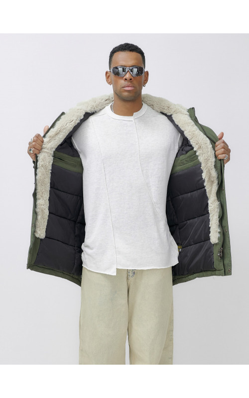 Мужская зимняя парка с капюшоном для активного отдыха.