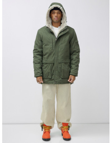 Зимняя мужская парка с капюшоном для активного отдыха.