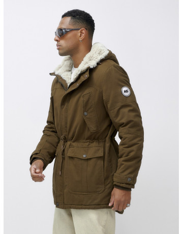 Мужская зимняя парка с меховым капюшоном для активного отдыха.