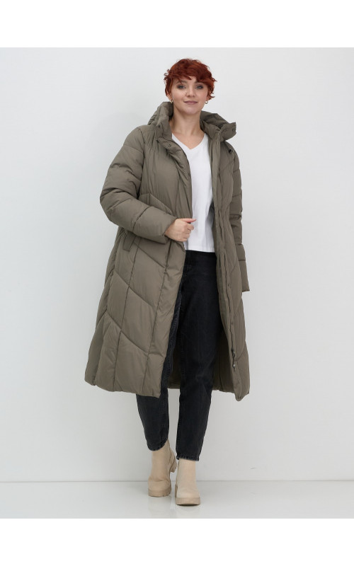Длинный зимний пуховик для женщин