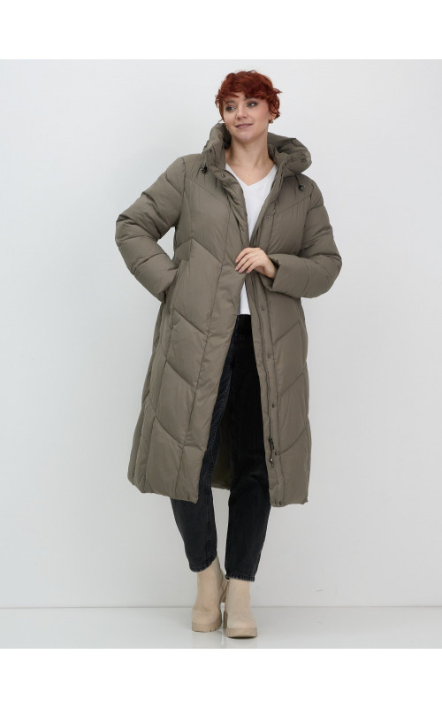 Длинный зимний пуховик для женщин
