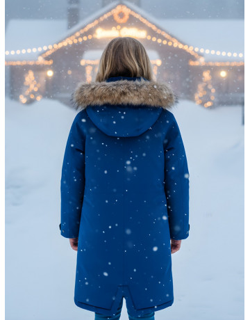 Тёплая парка для девочки с регулируемой посадкой.
