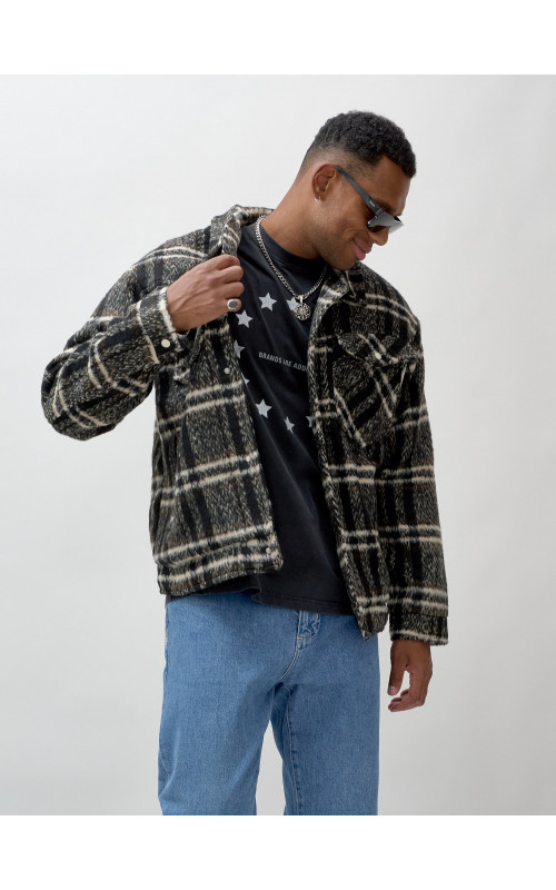 Мужская шерстяная рубашка прямого кроя для любого случая.