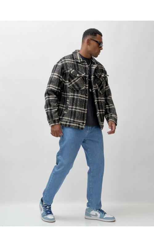 Мужская шерстяная рубашка прямого кроя для любого случая.