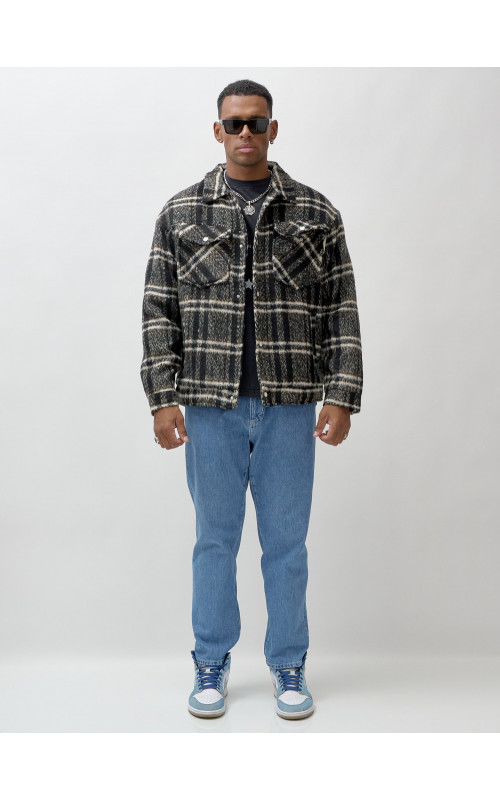 Мужская шерстяная рубашка прямого кроя для любого случая.