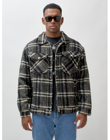 Мужская шерстяная рубашка прямого кроя для любого случая.