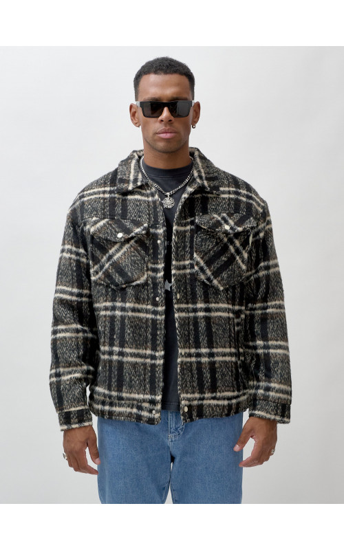 Мужская шерстяная рубашка прямого кроя для любого случая.