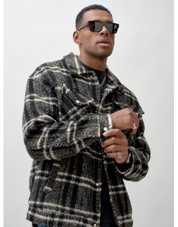 Мужская шерстяная рубашка прямого кроя для любого случая.