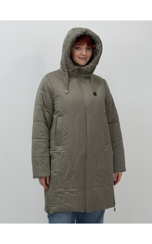 Длинный зимний пуховик для женщин больших размеров