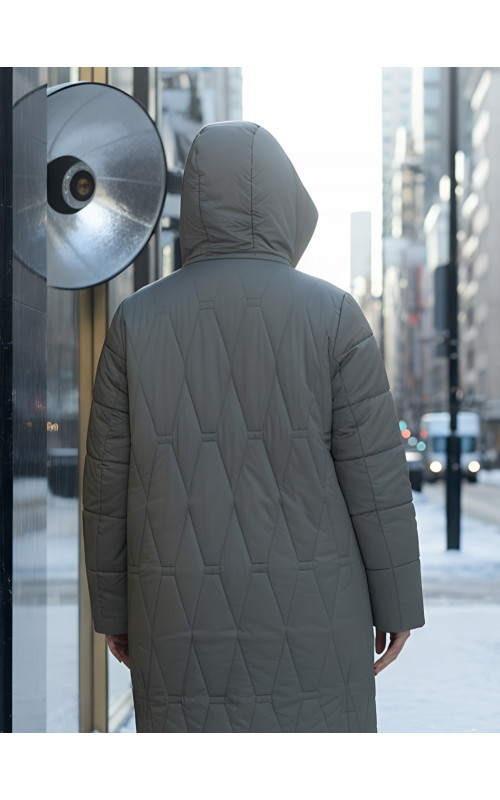 Длинный зимний пуховик для женщин больших размеров