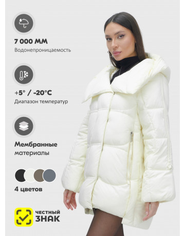 Зимняя женская куртка с капюшоном для холодной погоды.