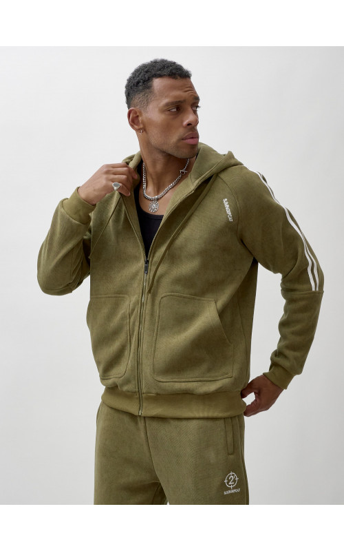 Мужской спортивный демисезонный костюм с начёсом.