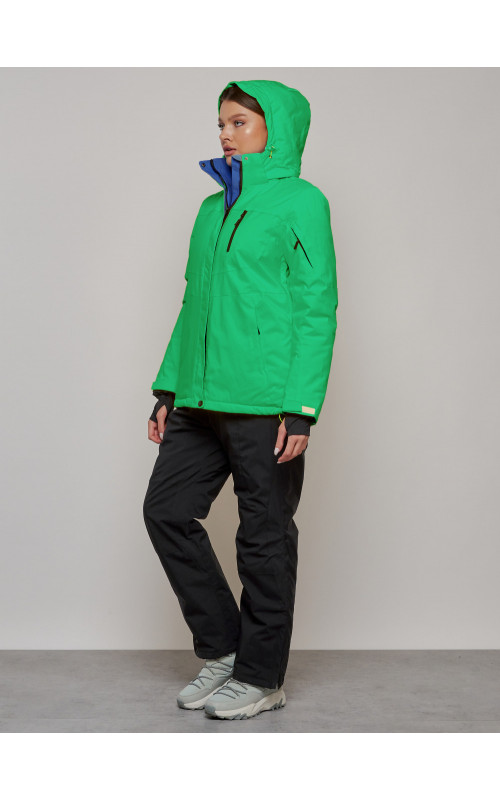 Женская горнолыжная куртка, зелёная сезон зима