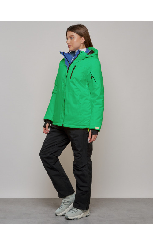 Женская горнолыжная куртка, зелёная сезон зима