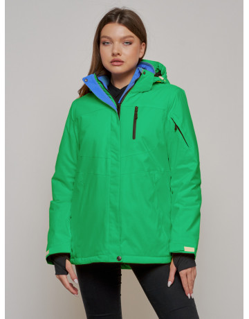Женская горнолыжная куртка, зелёная сезон зима