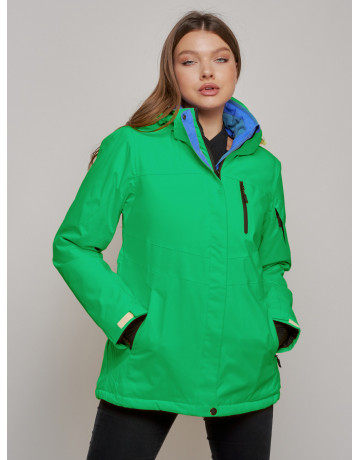 Женская горнолыжная куртка, зелёная сезон зима