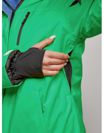 Женская горнолыжная куртка, зелёная сезон зима