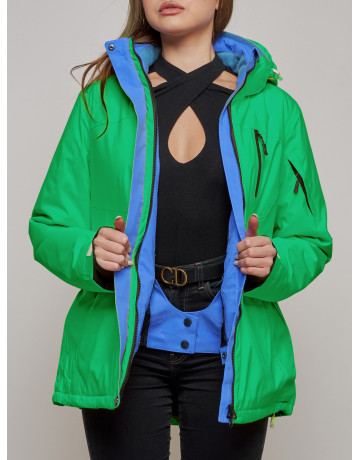 Женская горнолыжная куртка, зелёная сезон зима