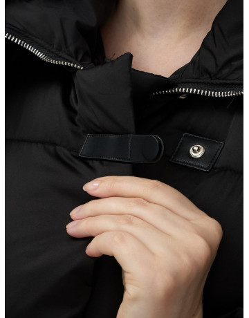 Пуховик с мехом песца, зимний, элегантный, для женщин