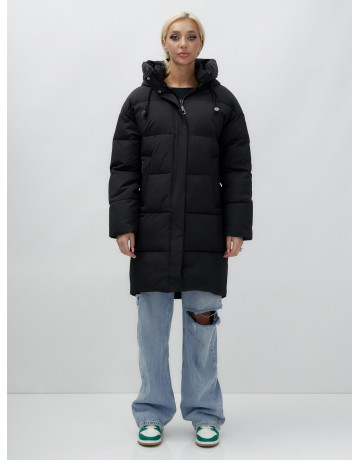 Женская зимняя куртка свободного кроя с простеганным утеплителем.